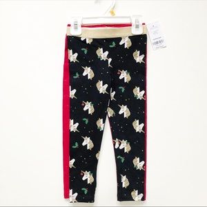 Carter’s 3T Girl’s Holiday Leggings NWT in Unicorn and Red Sparkle Print